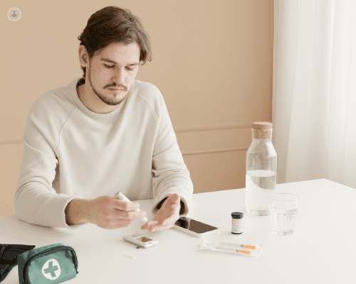 Man taking an injection